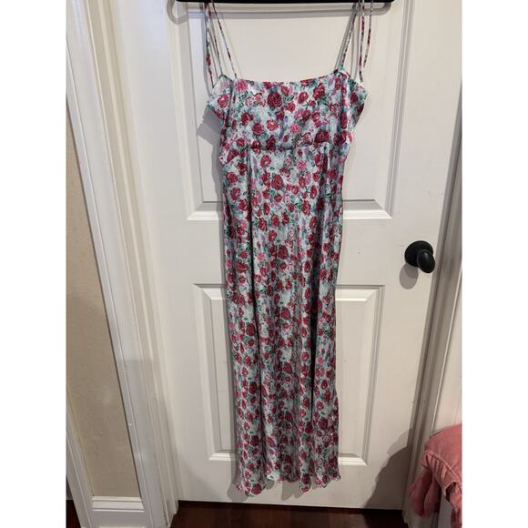 Zara floral satin maxi dress size medium - Picture 6 of 7